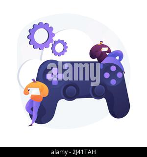 Console gamepad. Hitech technology. Live gaming service, video gaming controller, joystick with buttons. Joypad for gamers. Peripheral input device. V Stock Vector