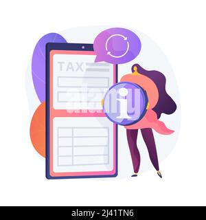 Updating financial information. Tax return. Reload site, new data, reset webpage. Redo wrong option. Done correctly. Proceed further. Vector isolated Stock Vector