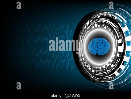 Concepts of brain epileptic discharges on technology background. Stock Vector