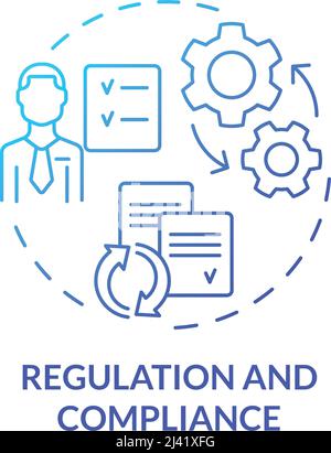 Regulation and compliance blue gradient concept icon Stock Vector