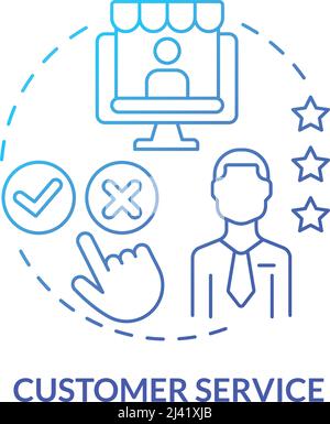 Customer service blue gradient concept icon Stock Vector
