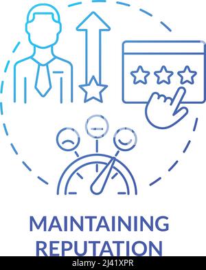 Maintaining reputation blue gradient concept icon Stock Vector