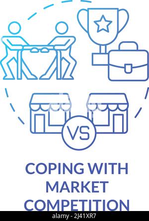 Coping with market competition blue gradient concept icon Stock Vector