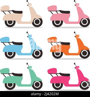 cute motorcycle flat icon design  vector illustration Stock Vector
