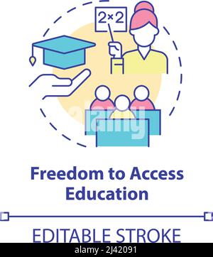 Freedom to access education concept icon Stock Vector