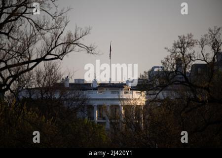 Washington, USA. 11th Apr, 2022. A general view of the White House, in Washington, DC, on Monday April 11, 2022. (Graeme Sloan/Sipa USA) Credit: Sipa USA/Alamy Live News Stock Photo