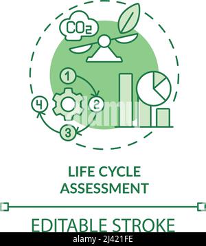 Life cycle assessment green concept icon Stock Vector