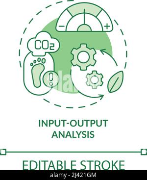 Input output analysis green concept icon Stock Vector
