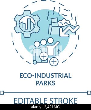 Eco-industrial parks turquoise concept icon Stock Vector