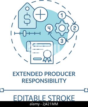 Extended producer responsibility turquoise concept icon Stock Vector