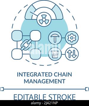 Integrated chain management turquoise concept icon Stock Vector