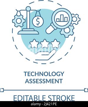 Technology assessment turquoise concept icon Stock Vector