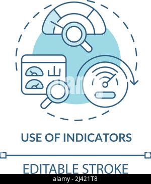 Use of indicators turquoise concept icon Stock Vector