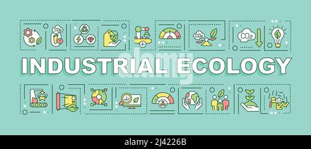 Industrial ecology word concepts green banner Stock Vector