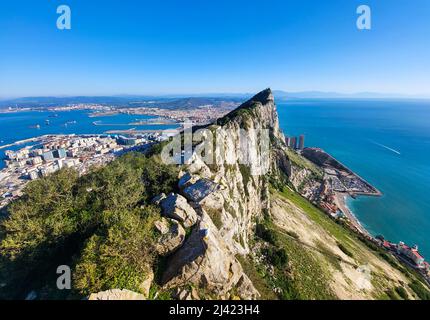 The tip of the rock of Gibraltar, United Kingdom Stock Photo