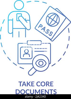Take core documents blue gradient concept icon Stock Vector