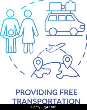 Providing free transportation blue gradient concept icon Stock Vector