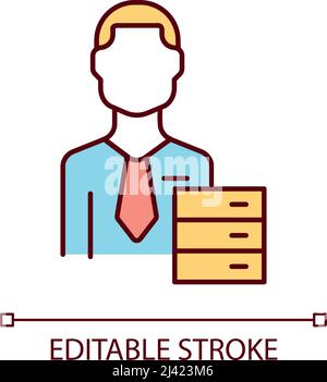 Big data manager RGB color icon Stock Vector