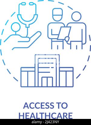 Access to healthcare blue gradient concept icon Stock Vector