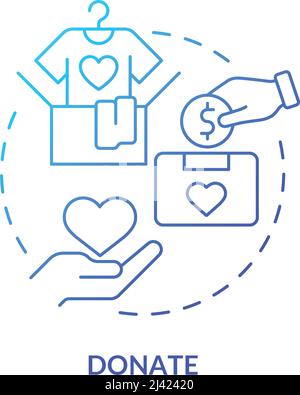 Donate blue gradient concept icon Stock Vector