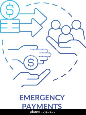 Emergency payments blue gradient concept icon Stock Vector