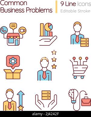 Common business problems concept icons set Stock Vector Image & Art - Alamy