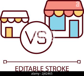 Store expansion strategy RGB color icon Stock Vector