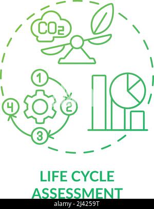 Life cycle assessment green gradient concept icon Stock Vector