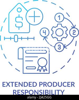Extended producer responsibility blue gradient concept icon Stock Vector