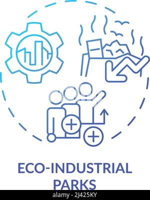 Eco-industrial parks blue gradient concept icon Stock Vector