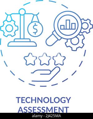 Technology assessment blue gradient concept icon Stock Vector