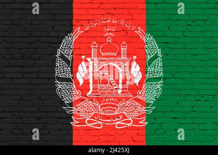 Painted flag of Afghanistan on the concrete wall Stock Photo - Alamy