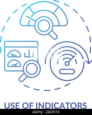 Use of indicators blue gradient concept icon Stock Vector