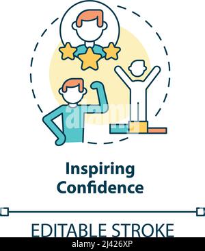 Inspiring confidence concept icon Stock Vector