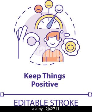 Keep things positive concept icon Stock Vector