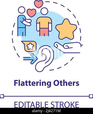 Flattering others concept icon Stock Vector