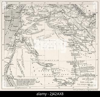 Map of Northern Arabia from Pilgrimage to Nedjed, cradle of the Arab ...