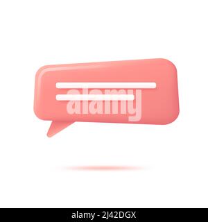 Vector realistic 3d speech bubble, chat icon, message box Stock Vector