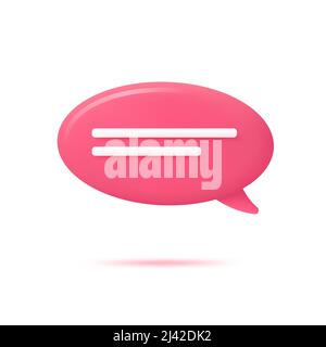 Vector realistic 3d speech bubble, chat icon, message box Stock Vector