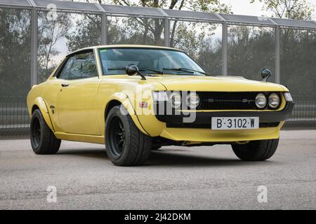 MONTMELO, SPAIN-OCTOBER 9, 2021: 1970 Toyota Celica ST coupe (A20, A30, First generation) Stock Photo