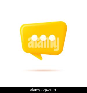 Vector realistic 3d speech bubble, chat icon, message box Stock Vector