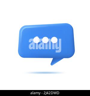 Vector realistic 3d speech bubble, chat icon, message box Stock Vector