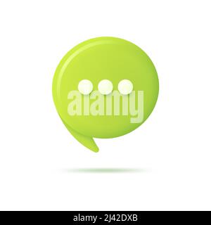 Vector realistic 3d speech bubble, chat icon, message box Stock Vector