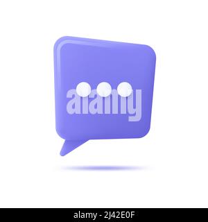 Vector realistic 3d speech bubble, chat icon, message box Stock Vector