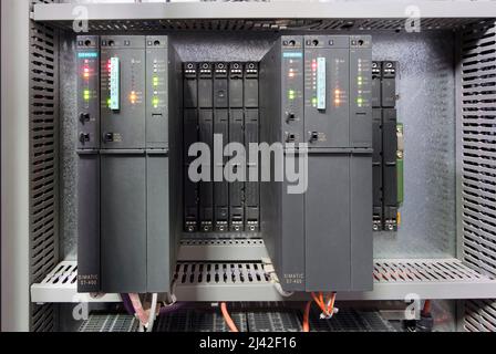 machinery control room cabinets unit Stock Photo