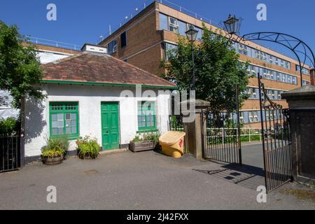 EXETER, UK - JULY 18, 2021 gates and gate house to Northernhay gardens Stock Photo