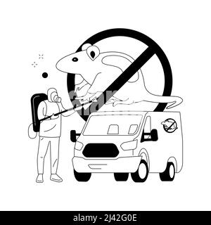 Rodents pest control service abstract concept vector illustration. Rodent control service, house proofing, rats trapping program, mice exterminator, 2 Stock Vector