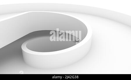 Abstract white spiral ramp interior. Multi level parking lot structure ...