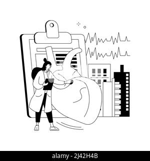 Hypertension abstract concept vector illustration. Cardiological problem, high blood pressure, measuring device, cholesterol level diagnostic, hyperte Stock Vector