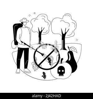 Herbicide ban abstract concept vector illustration. Stop herbicide use, reduce harmful agrochemicals, organic farming, green agricultural practice, in Stock Vector